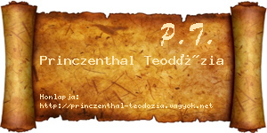 Princzenthal Teodózia névjegykártya